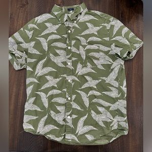 J.Crew Men's Feathers Flex Washed Short Sleeve Button-Down Shirt Large